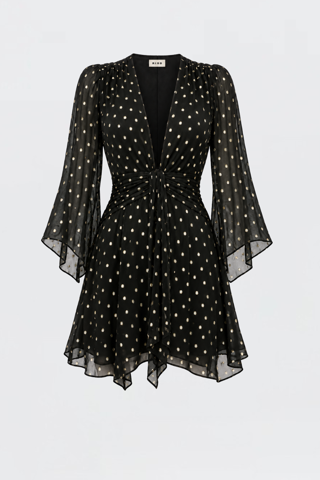 Rixo Clove Lurex Chiffon Mini Dress