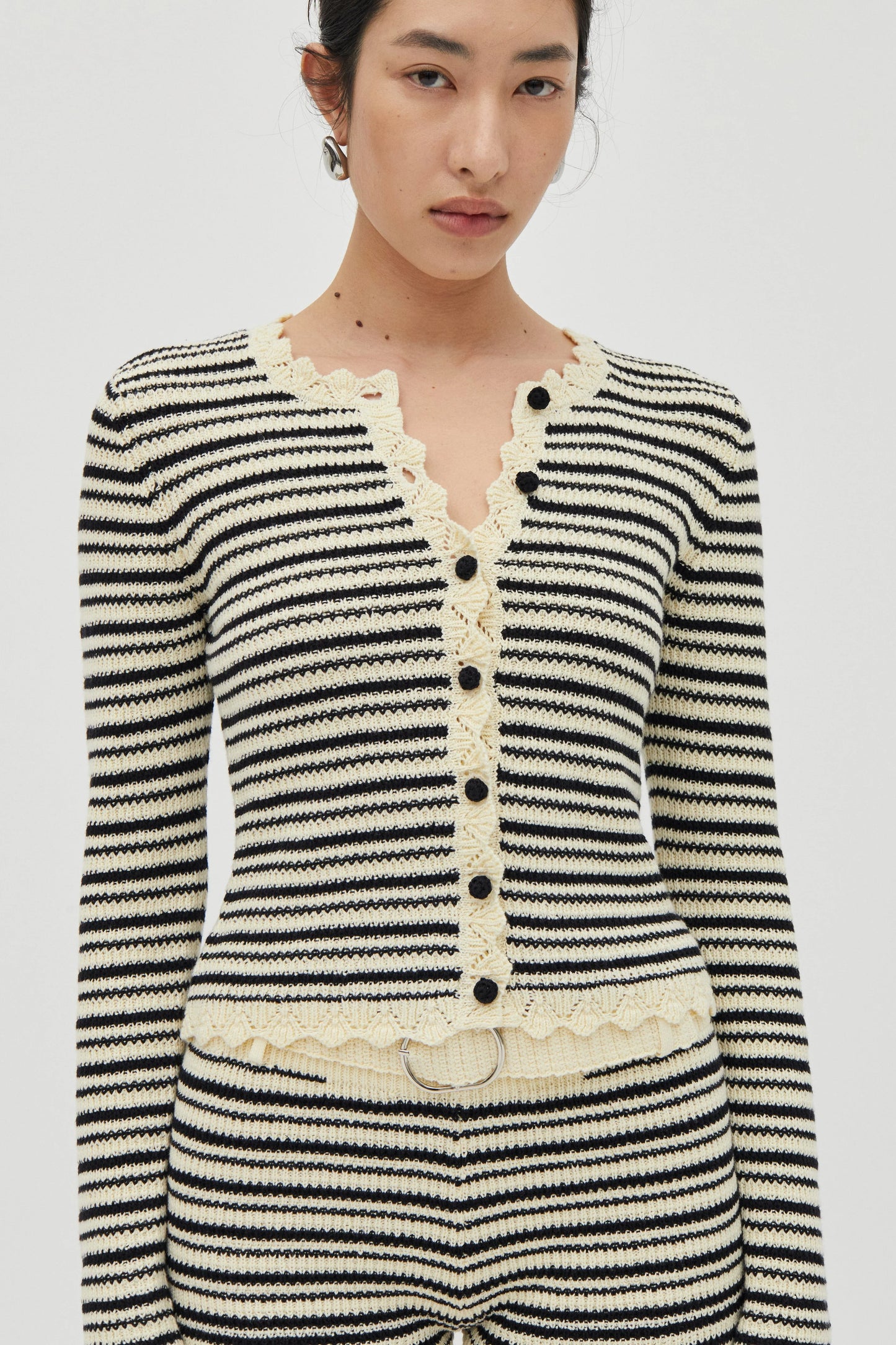Resonance Knit Cardigan Cream Coffee