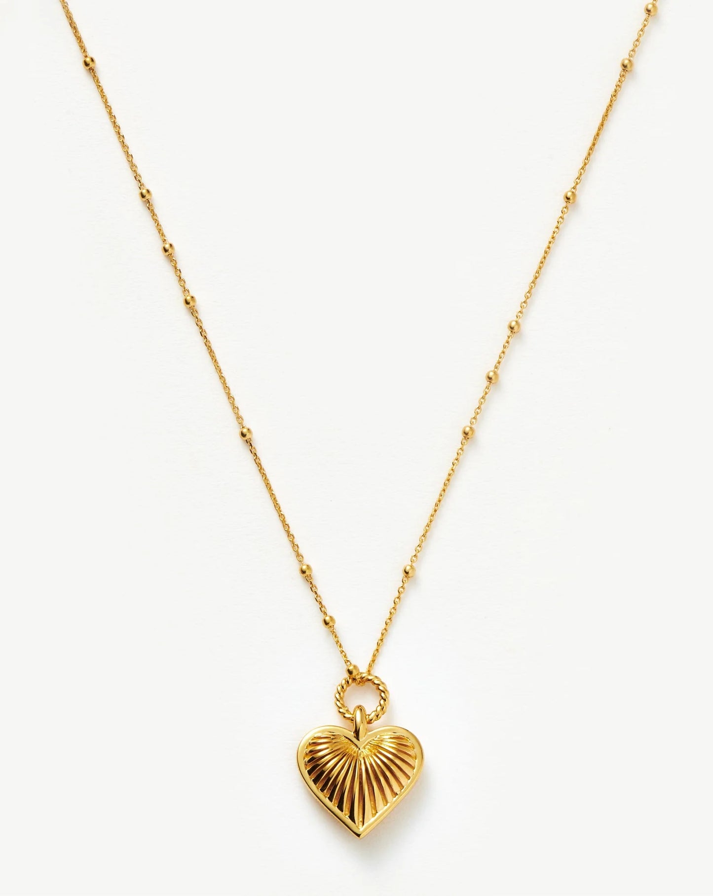 Ridge Heart Charm Necklace
