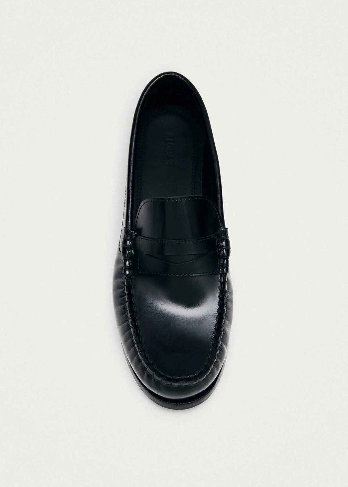 Rivet Black Leather Loafers