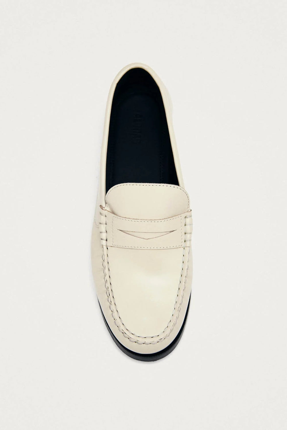 Rivet Cream Leather Loafers