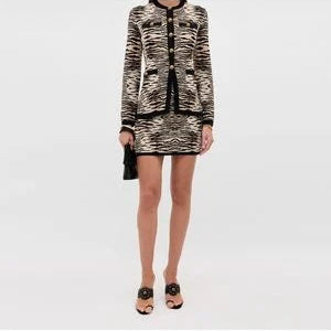 Rixo Liesel Skirt Cooper Tiger Beige