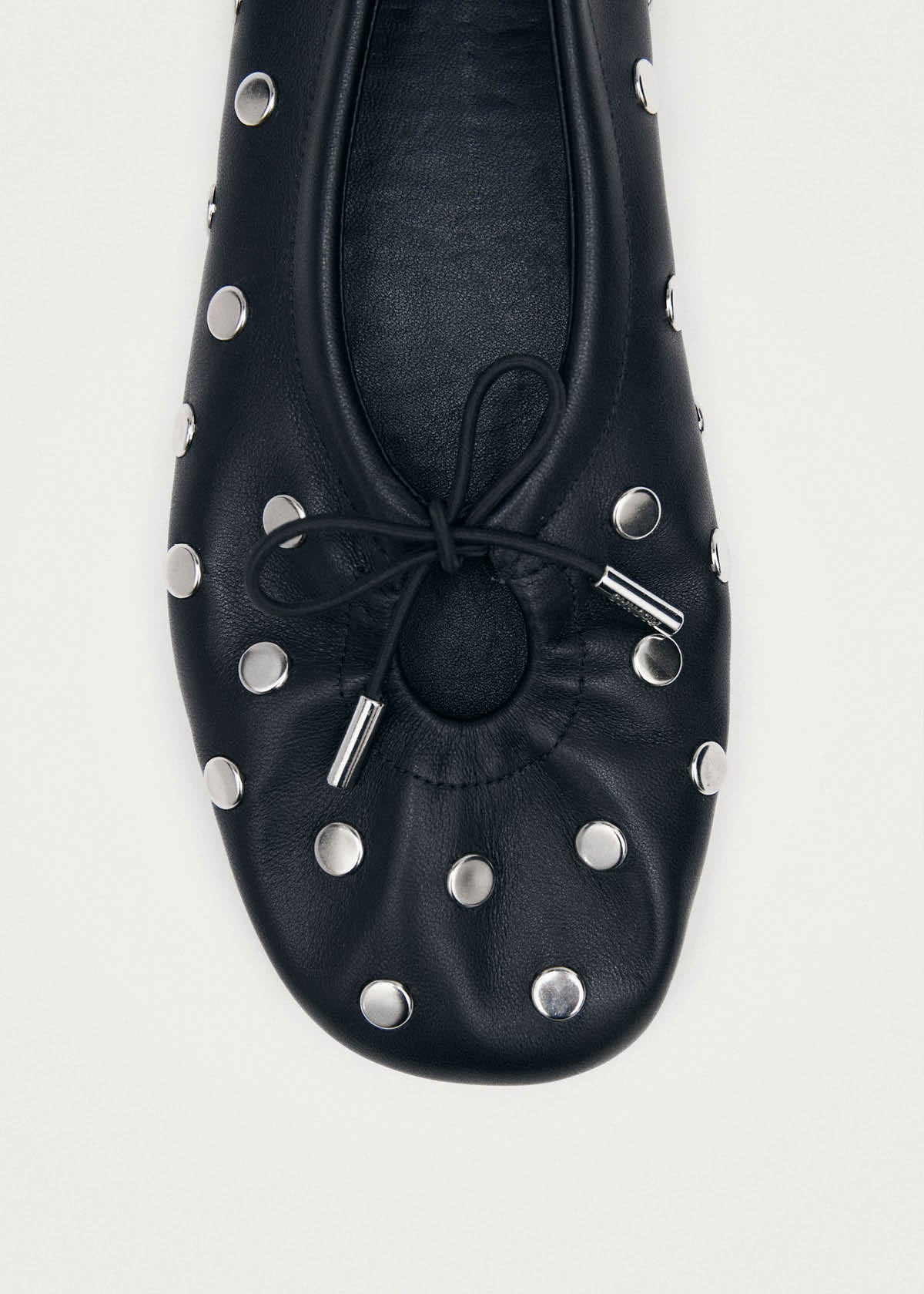 Alohas Rosalind All Studs Black Leather Ballet