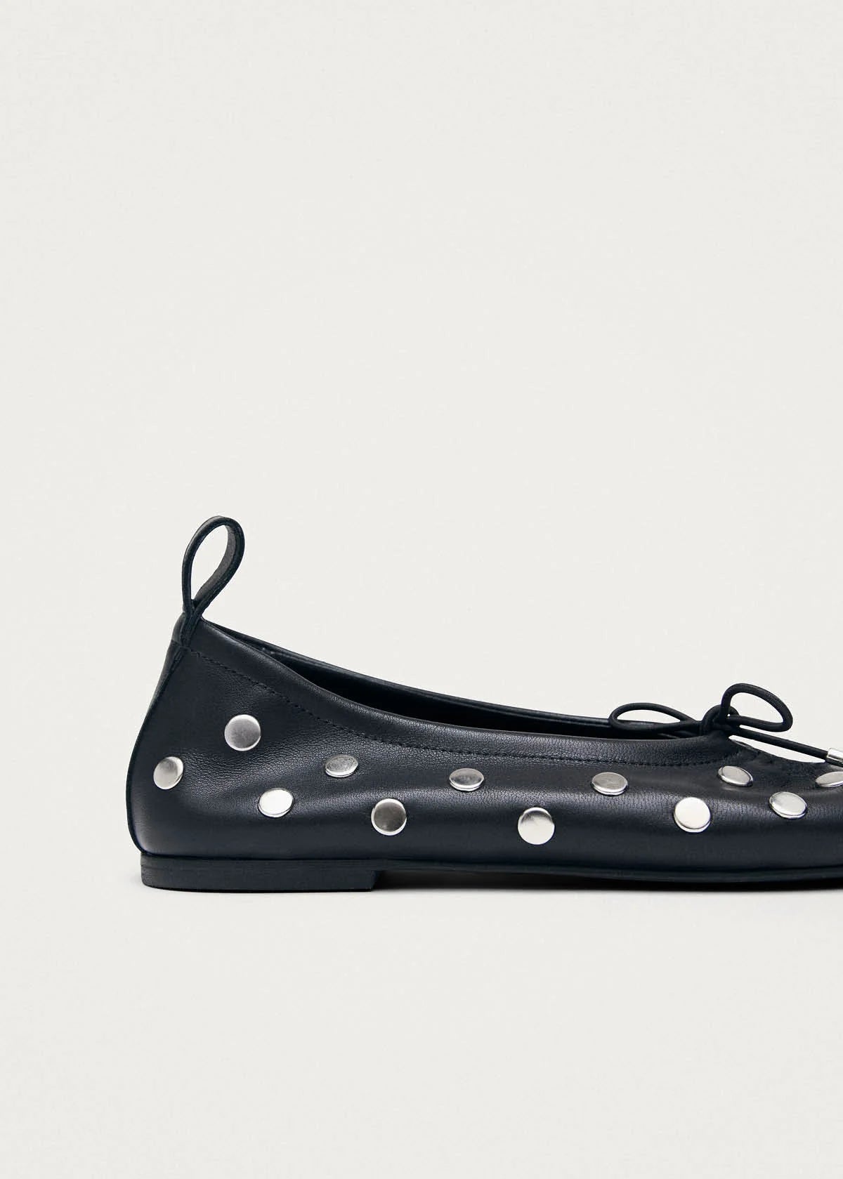 Alohas Rosalind All Studs Black Leather Ballet
