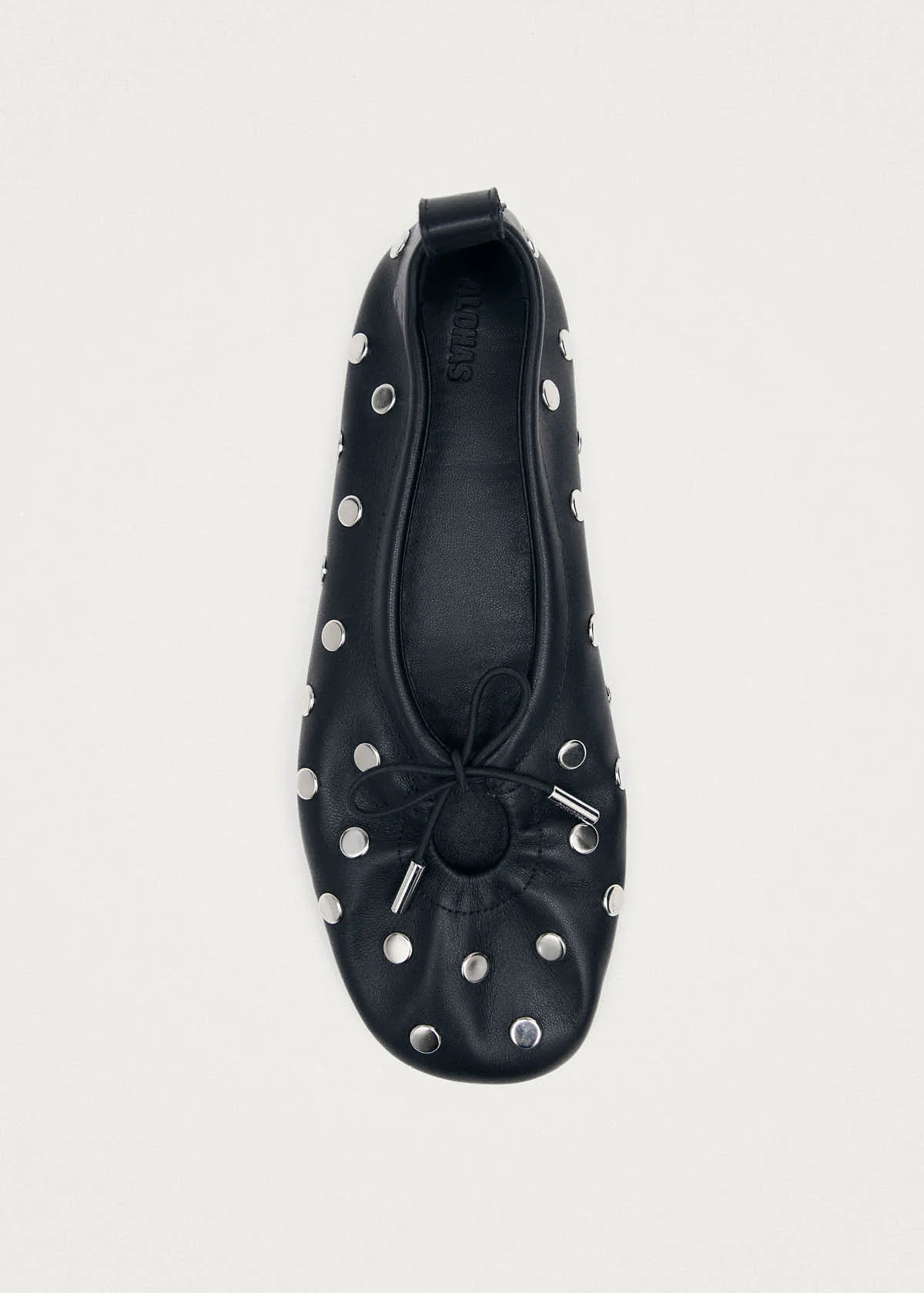 Alohas Rosalind All Studs Black Leather Ballet