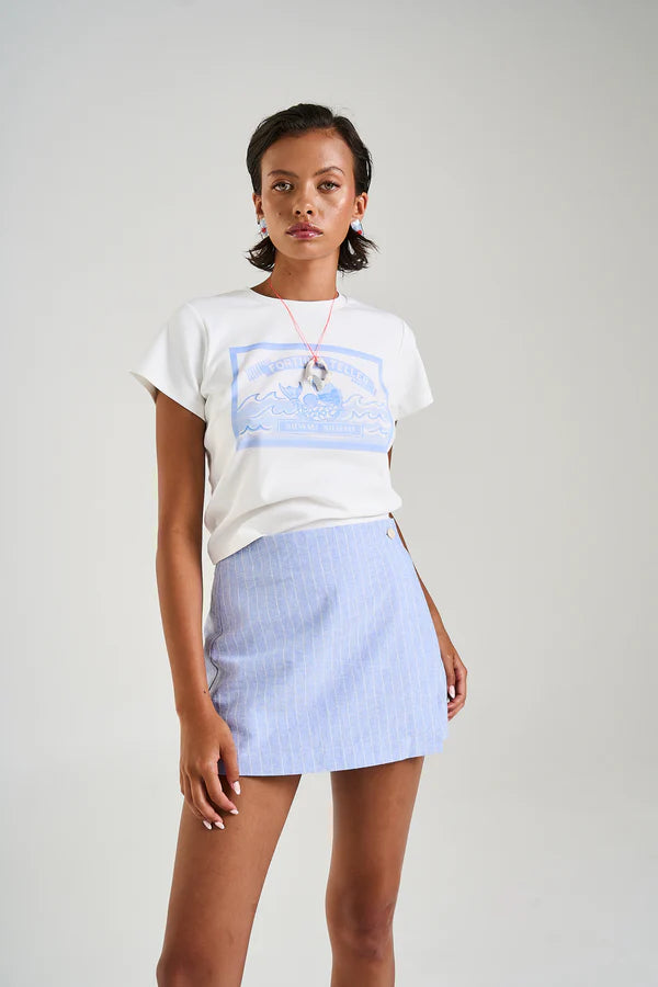 Asym Skort Sea Stripe
