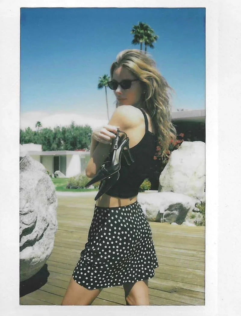 Silhouette Mini Skirt Polka Dot