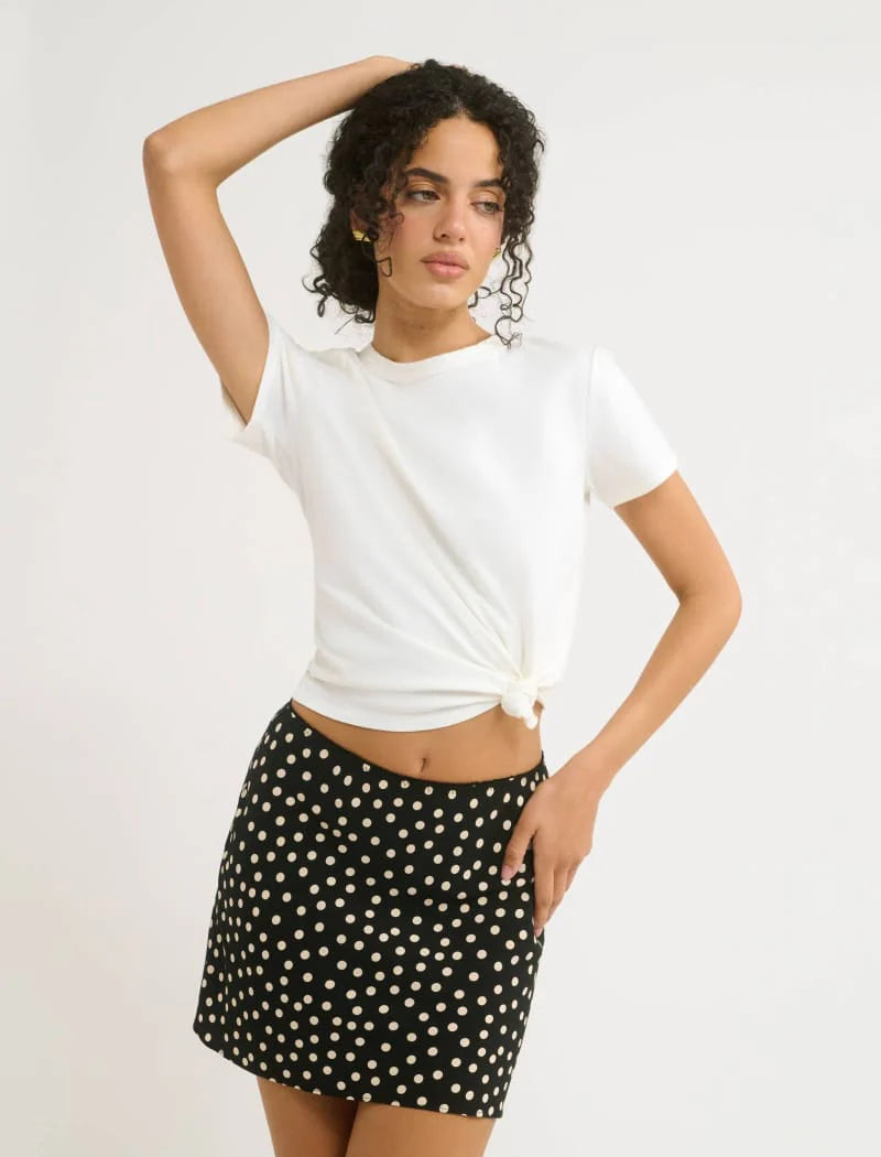 Silhouette Mini Skirt Polka Dot
