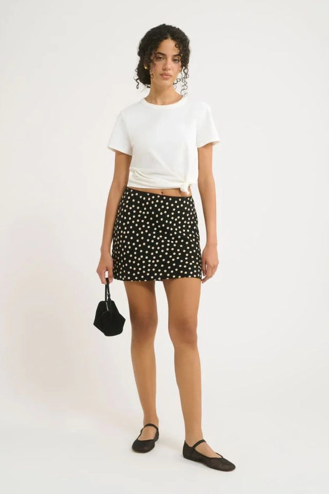 Silhouette Mini Skirt Polka Dot