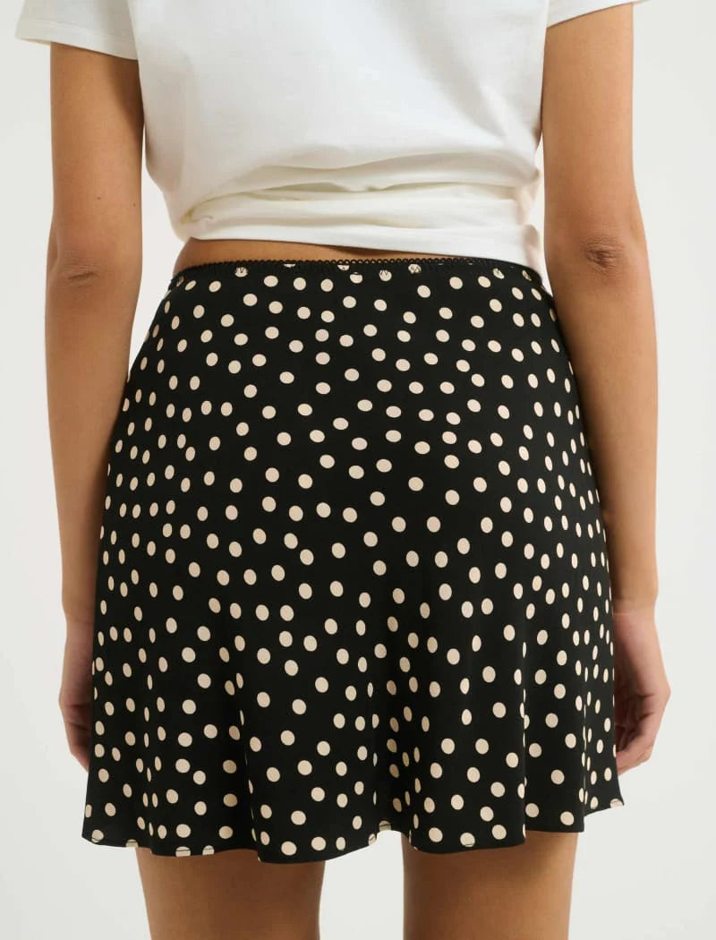 Silhouette Mini Skirt Polka Dot