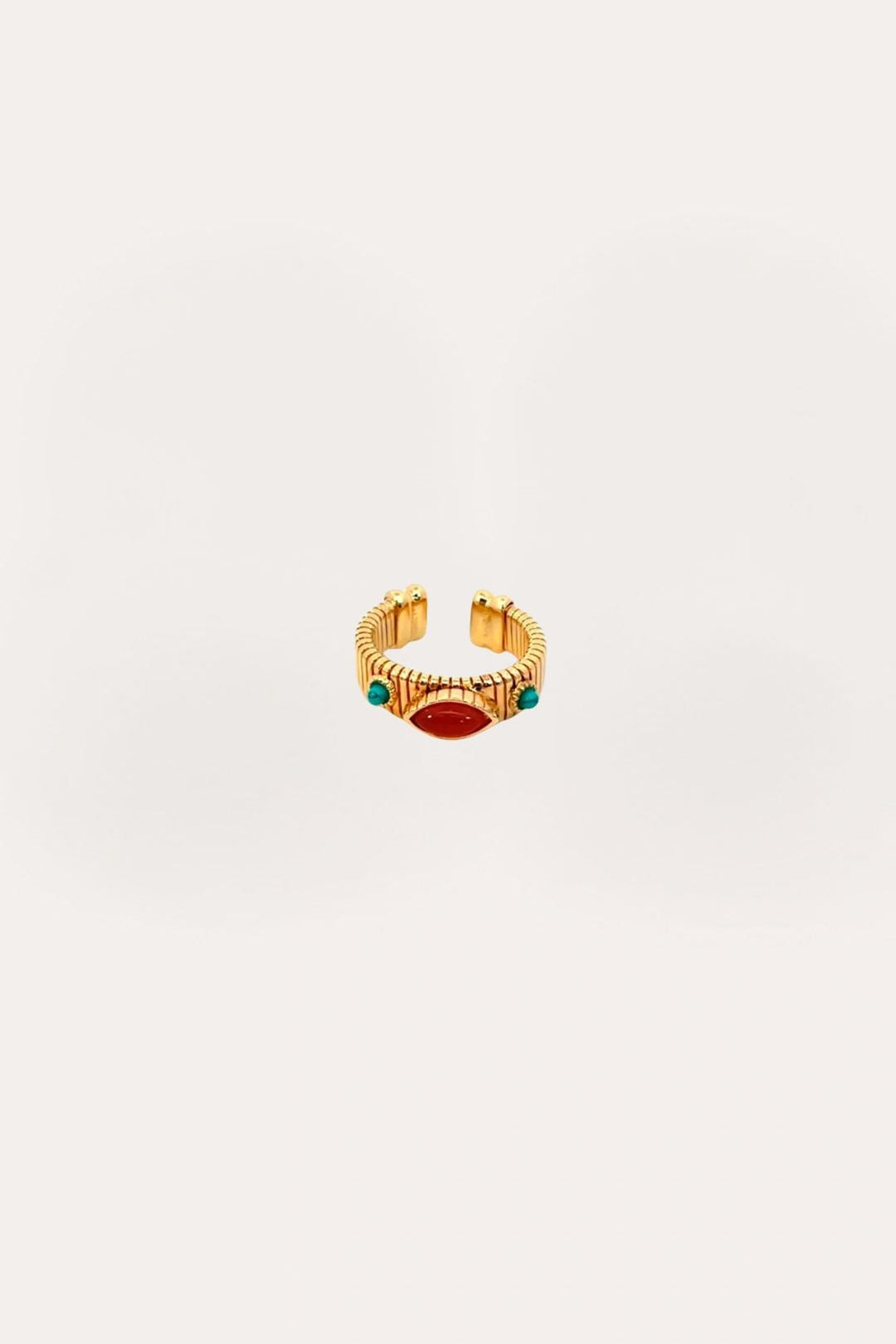 Gas Bijoux Strada Bangle Ring Carnelian and Turquoise