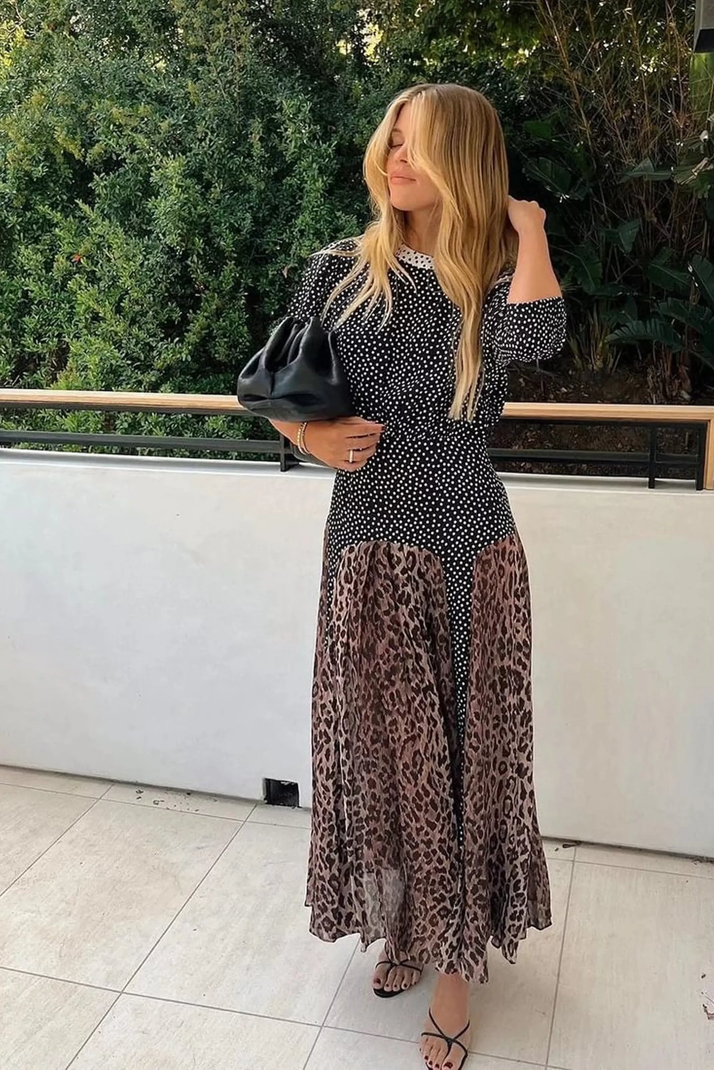 Meg Leopard Midi Dress Leopard Polka Dot