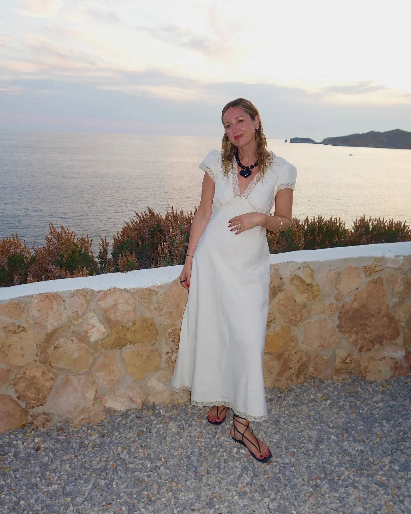 Rixo Clarice Linen Midi Dress Cream