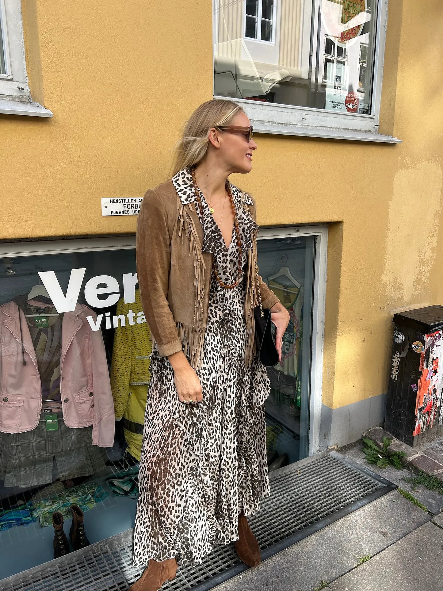 Rixo Rosanna Crepe de Chine Midi Dress Nina Leopard Mocha