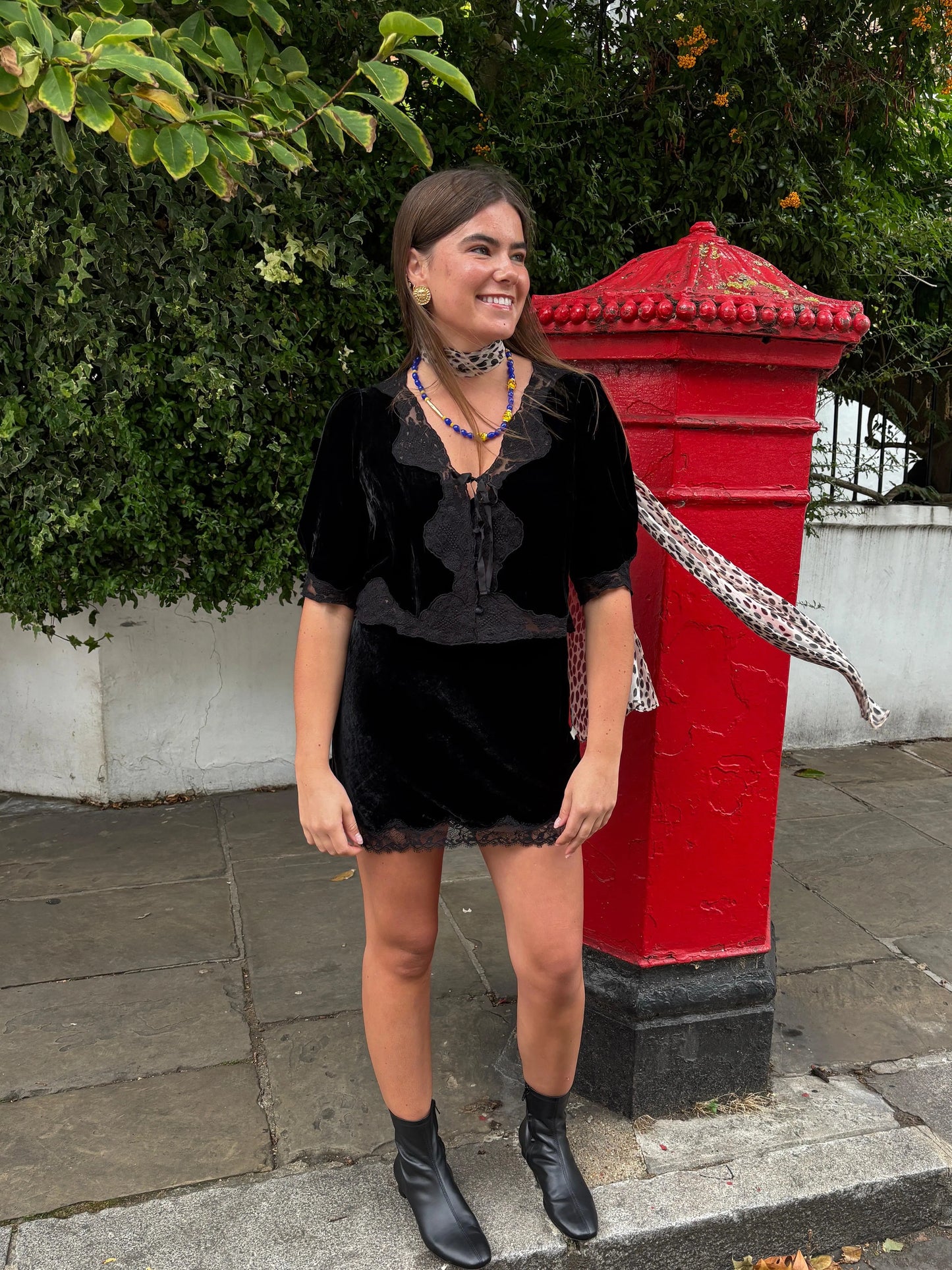 Rixo Ursula Silk Velvet Top