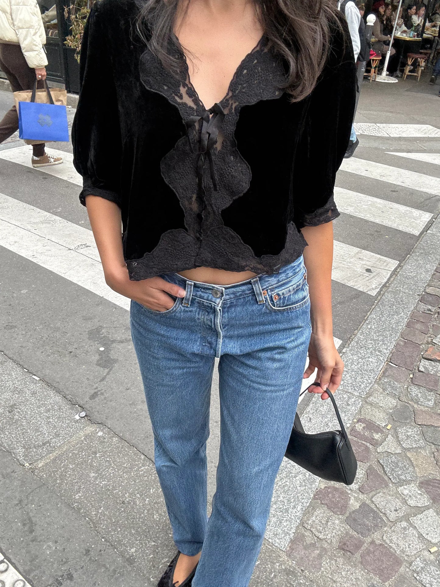 Rixo Ursula Silk Velvet Top