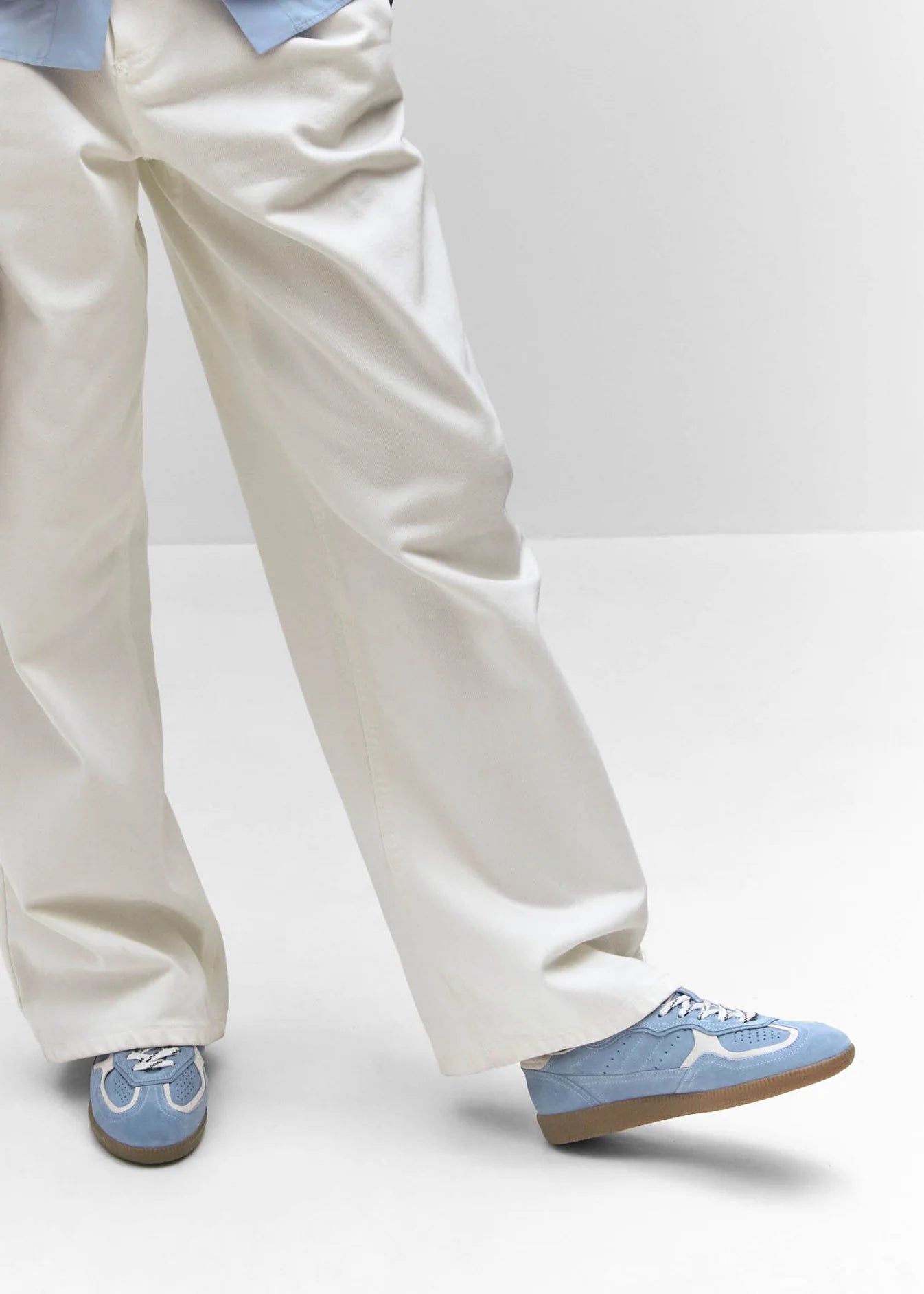 Tb 490 Rife Cornflower Blue Cream Leather Sneakers