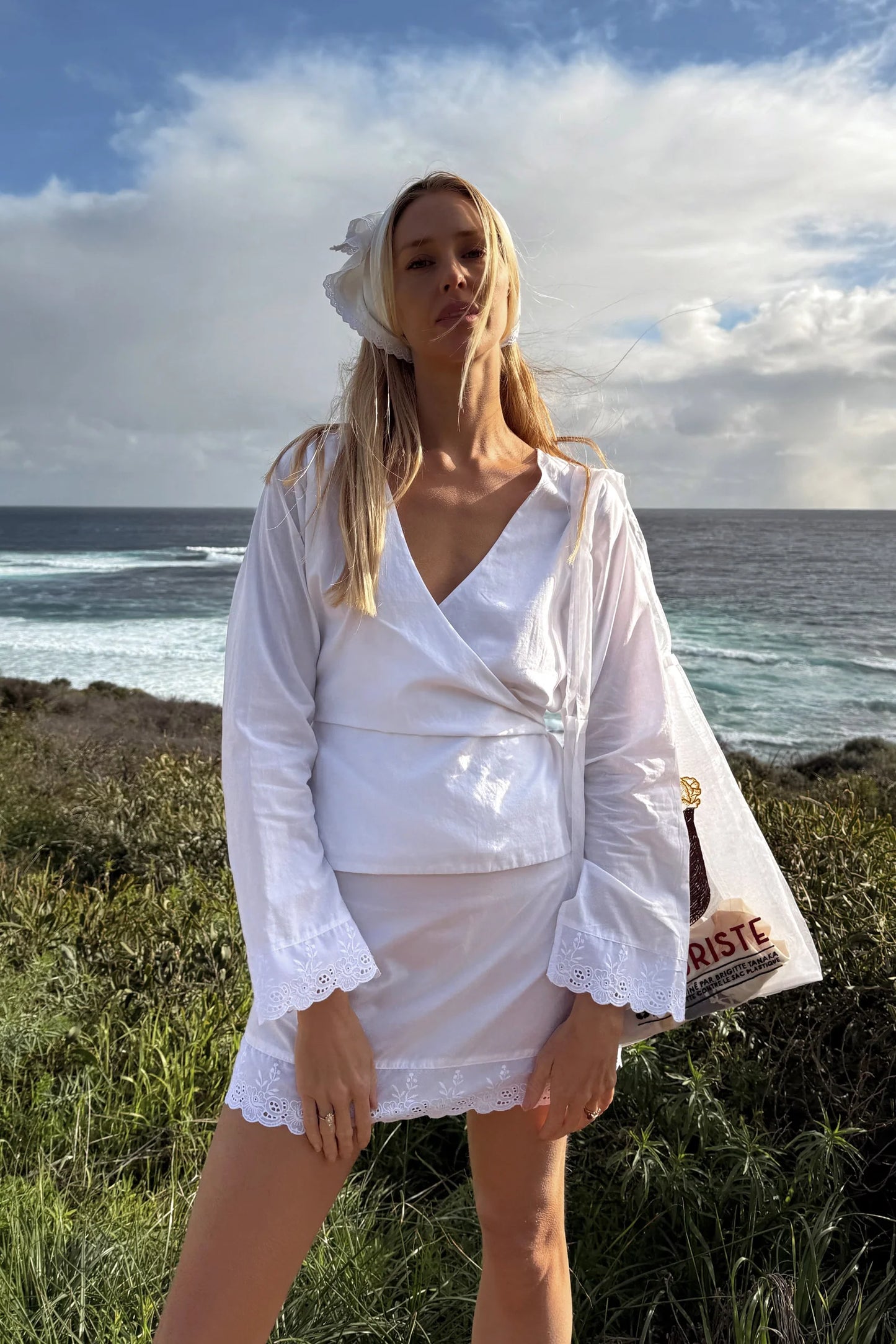 Cotton Fabienne Mini Skirt Ivory