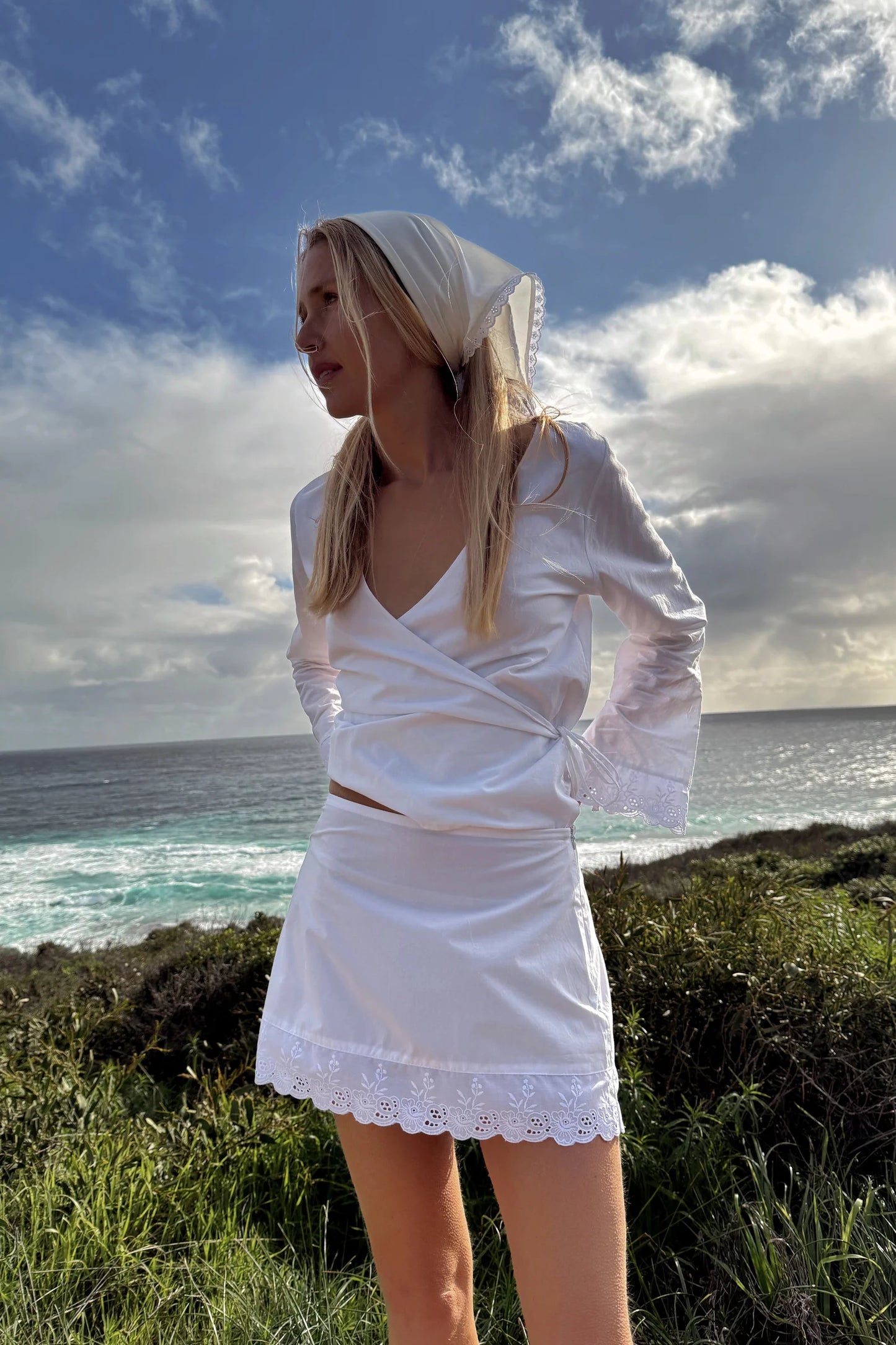 Cotton Fabienne Mini Skirt Ivory