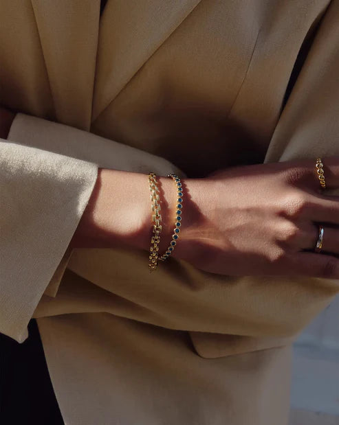 Timepiece Link Chain Bracelet Gold