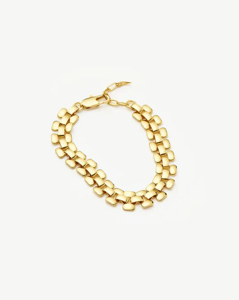 Timepiece Wide Chain Bracelet Gold