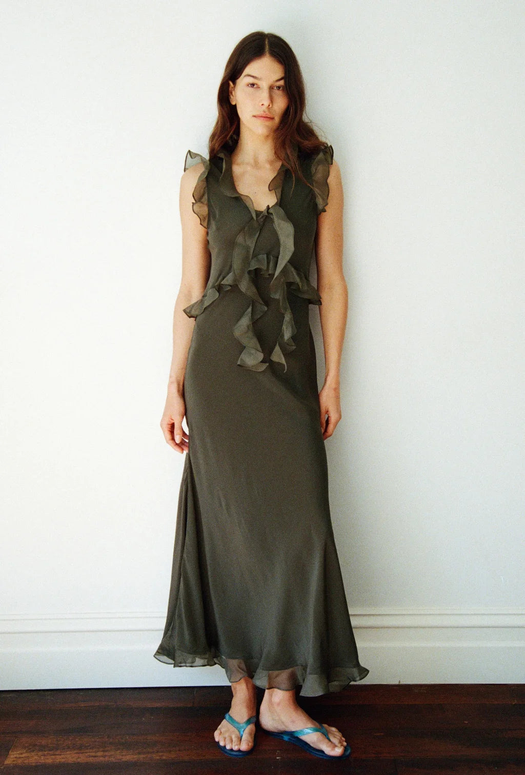 Weak In The Knees Dress Driftwood Green