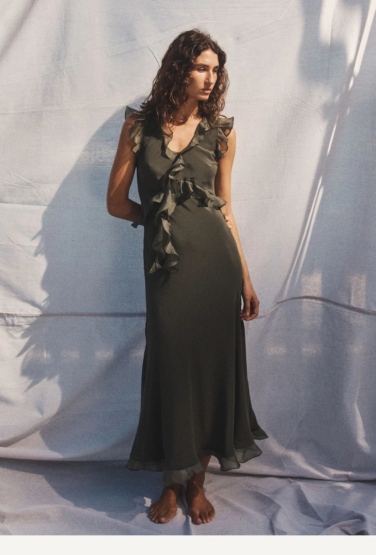 maggie marilyn green dress Maggie Marilyn Weak In The Knees Dress Driftwood Green