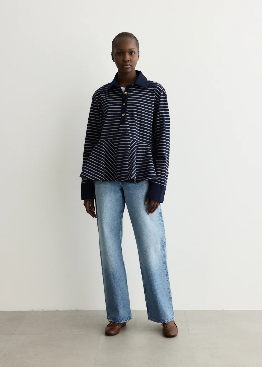 Single Pique Peplum Polo