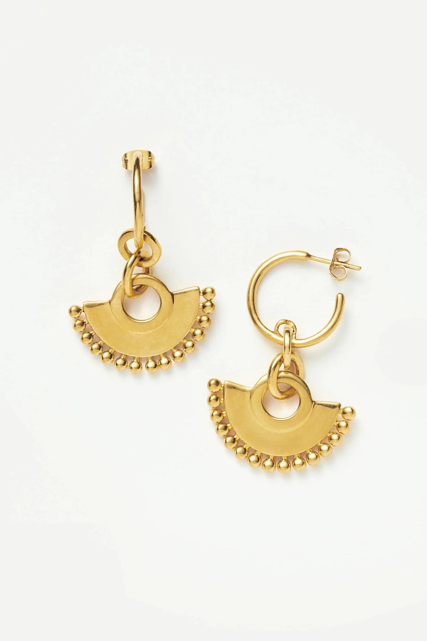 Zenyu Fan Chandelier Hoop Earrings Gold