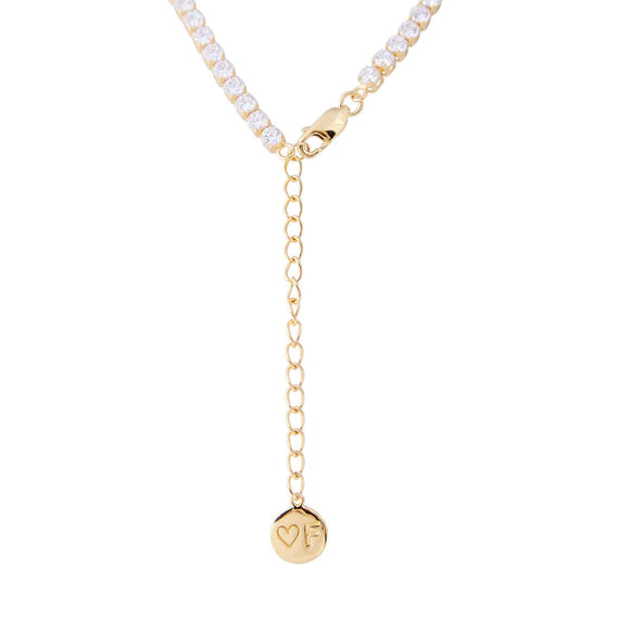 Crystal Tennis Necklace Gold