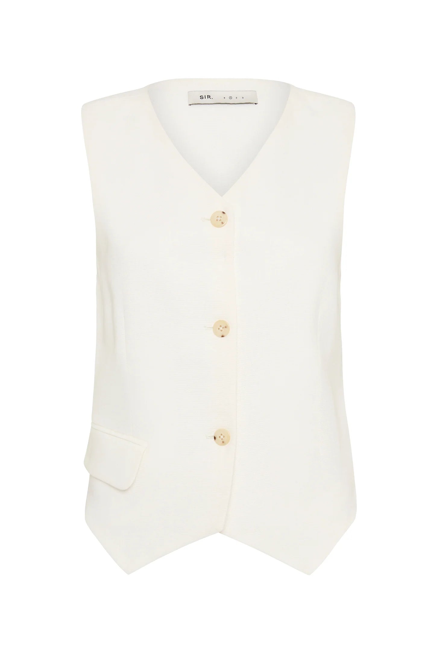 Clemence Tailored Vest Ivory