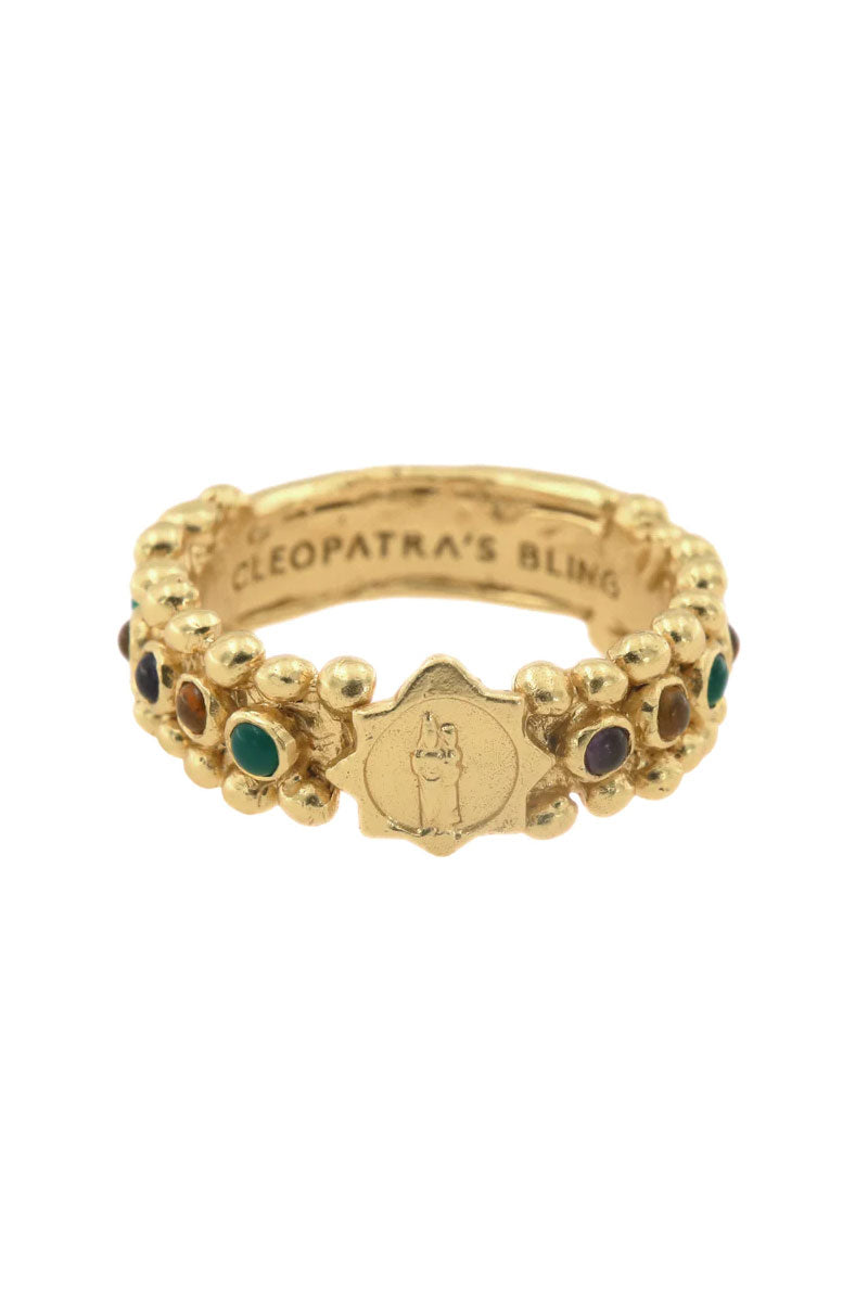 Dina Clarenza Ring with Tricolour Gems