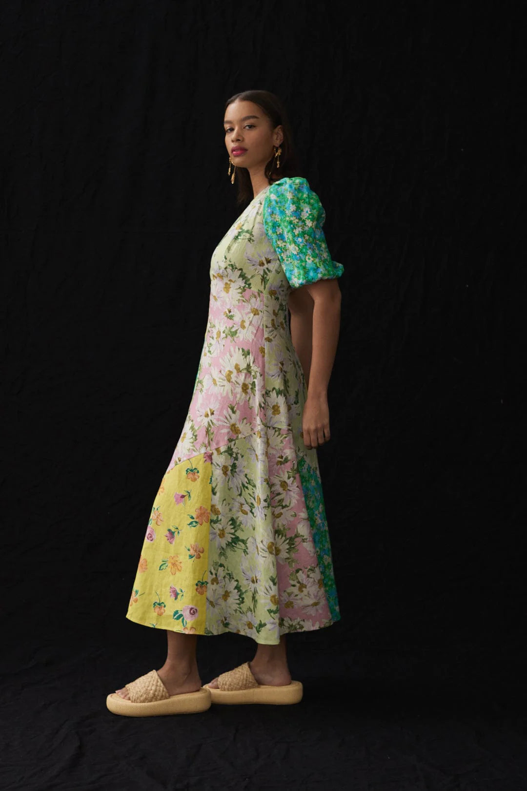 Kenzie Patchwork Midi Dress